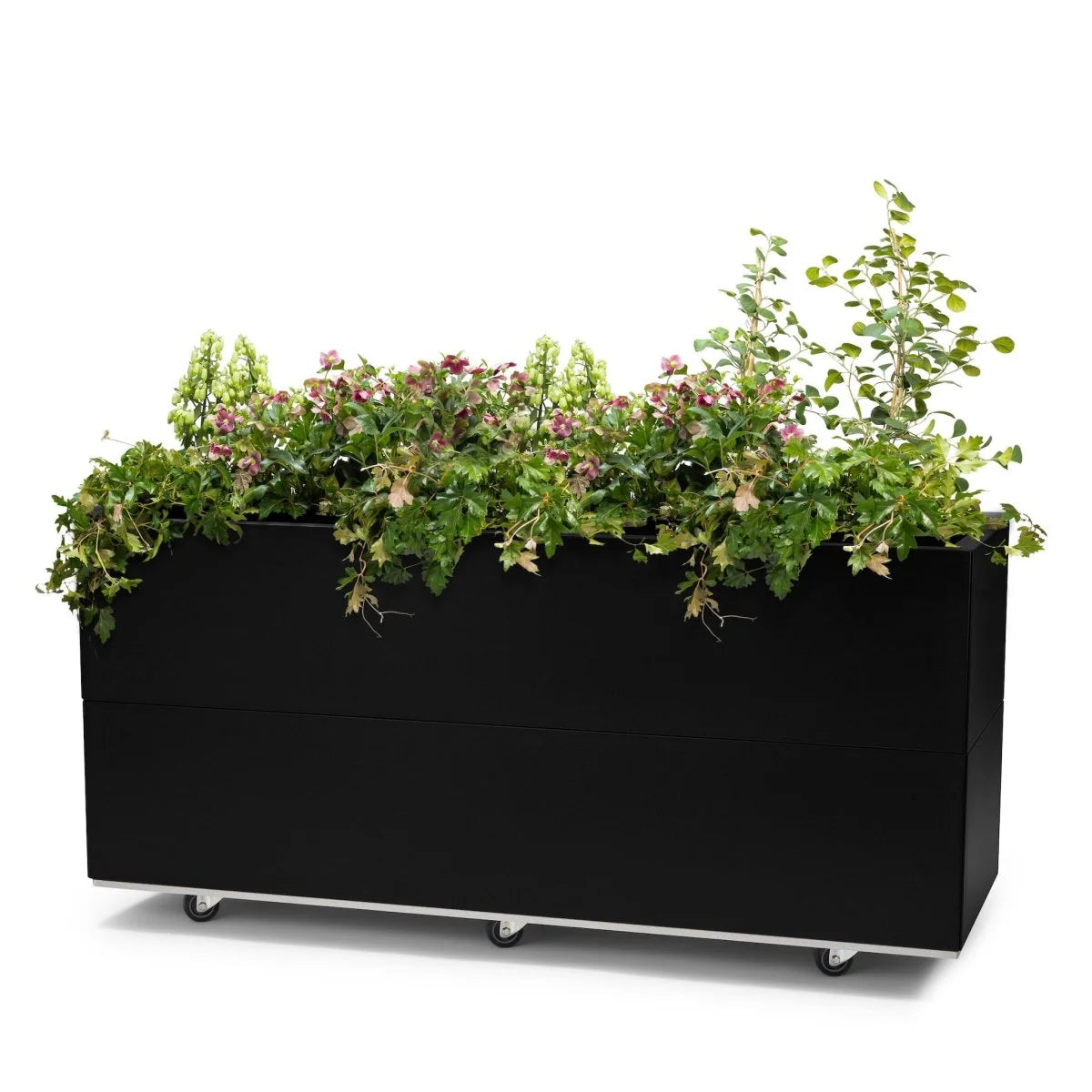 BEDD 120x40 h50 plantekasse med bunn og hjul/ben