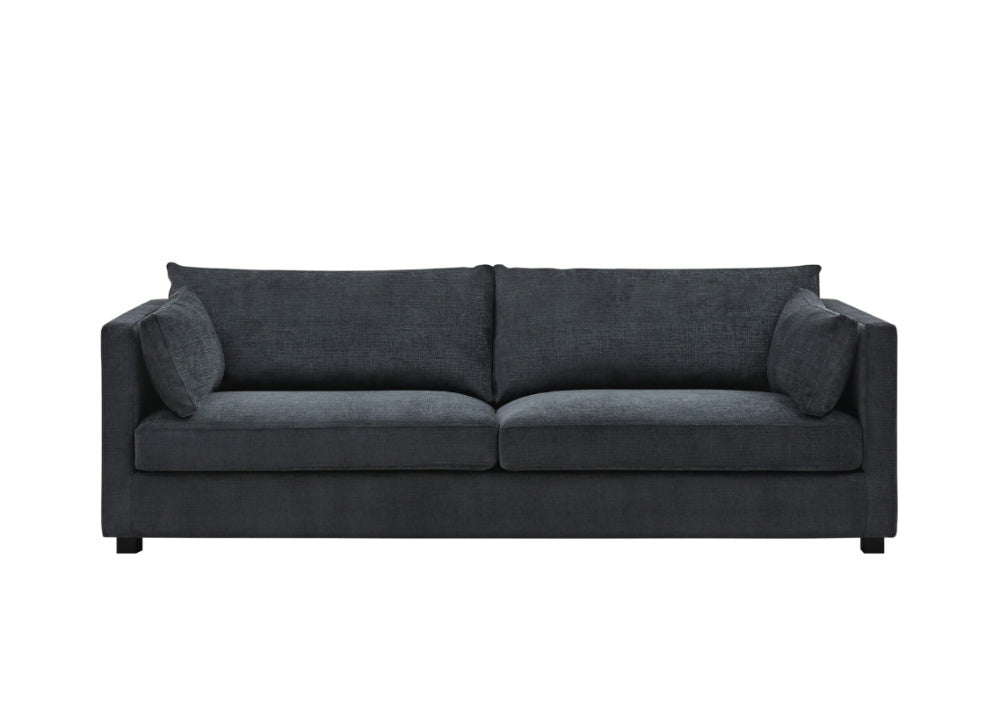 Sofa Lungano, i stoffet Chenille og fargen sort