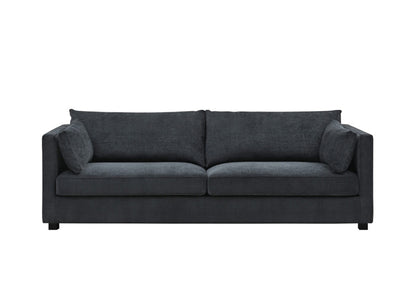 Sofa Lungano, i stoffet Chenille og fargen sort