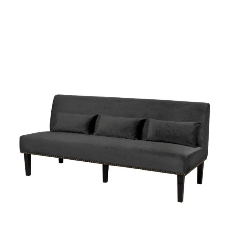 Sofa Milwaukee i stoffet velour og fargen sort